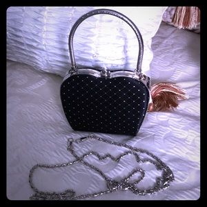 Black Evening Bag with rhinestone embellishments
